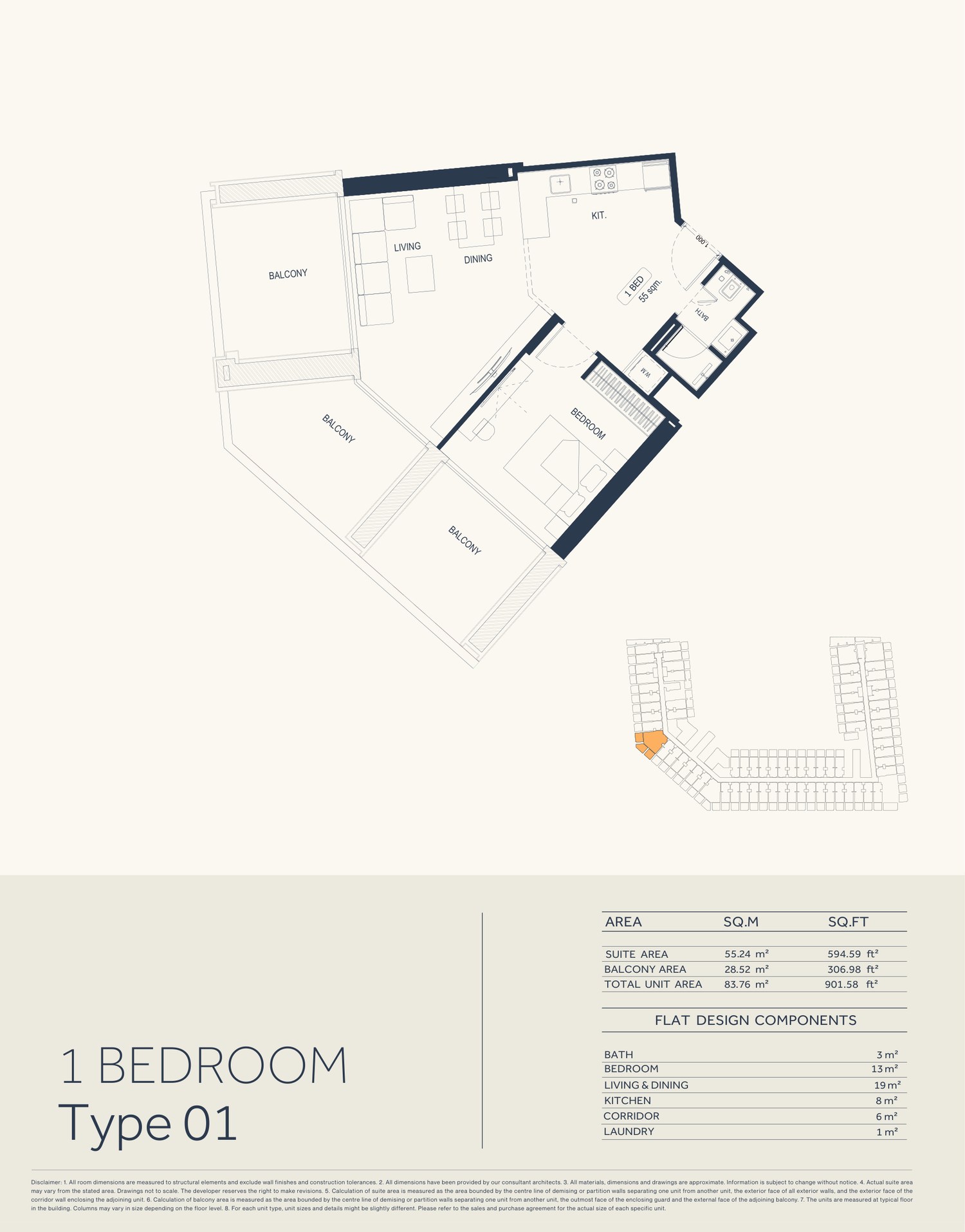 One Bedroom · Type 01