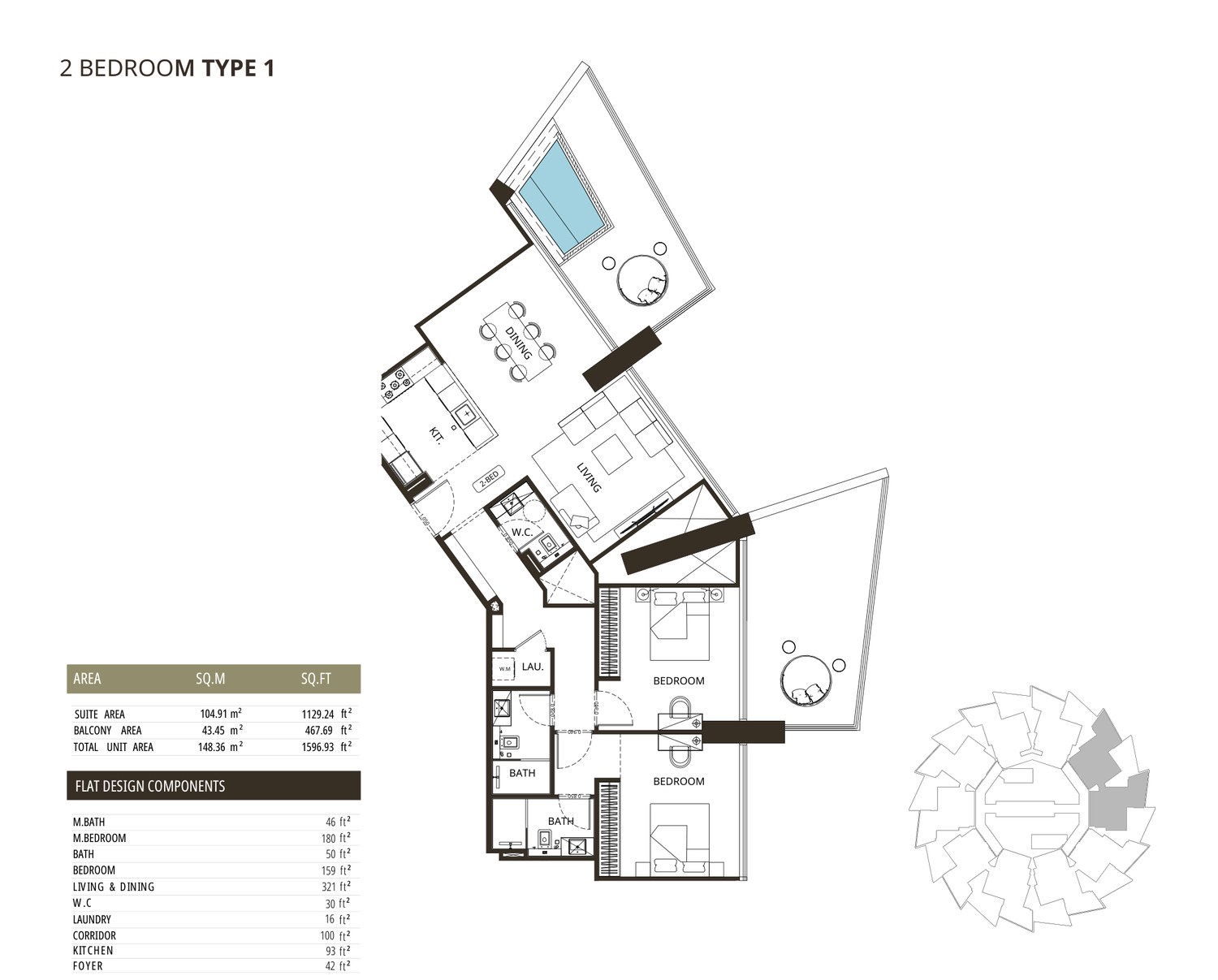 2 Bedroom · Type 1