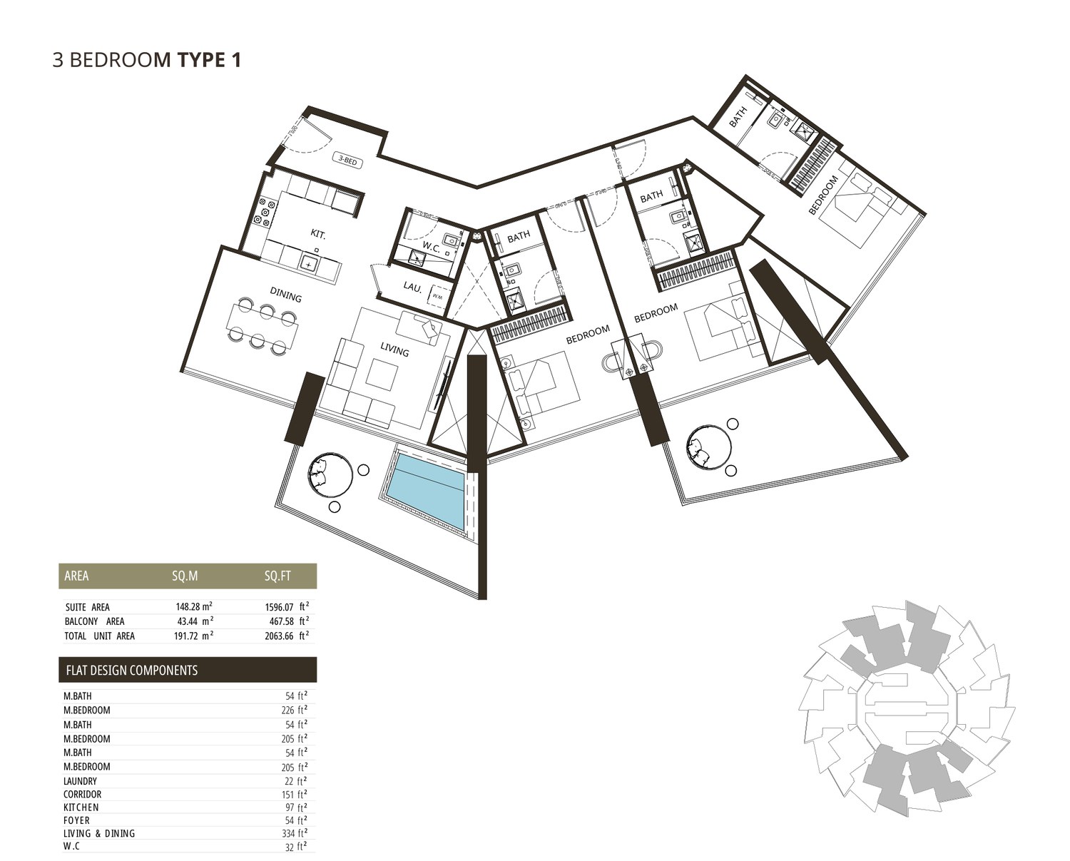 3 Bedroom · Type 1