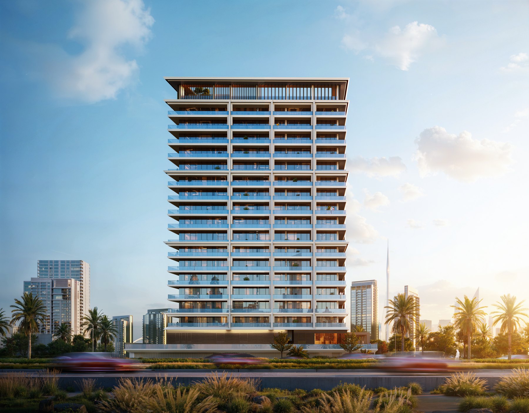 Sixteen residential floors above ground-floor retail