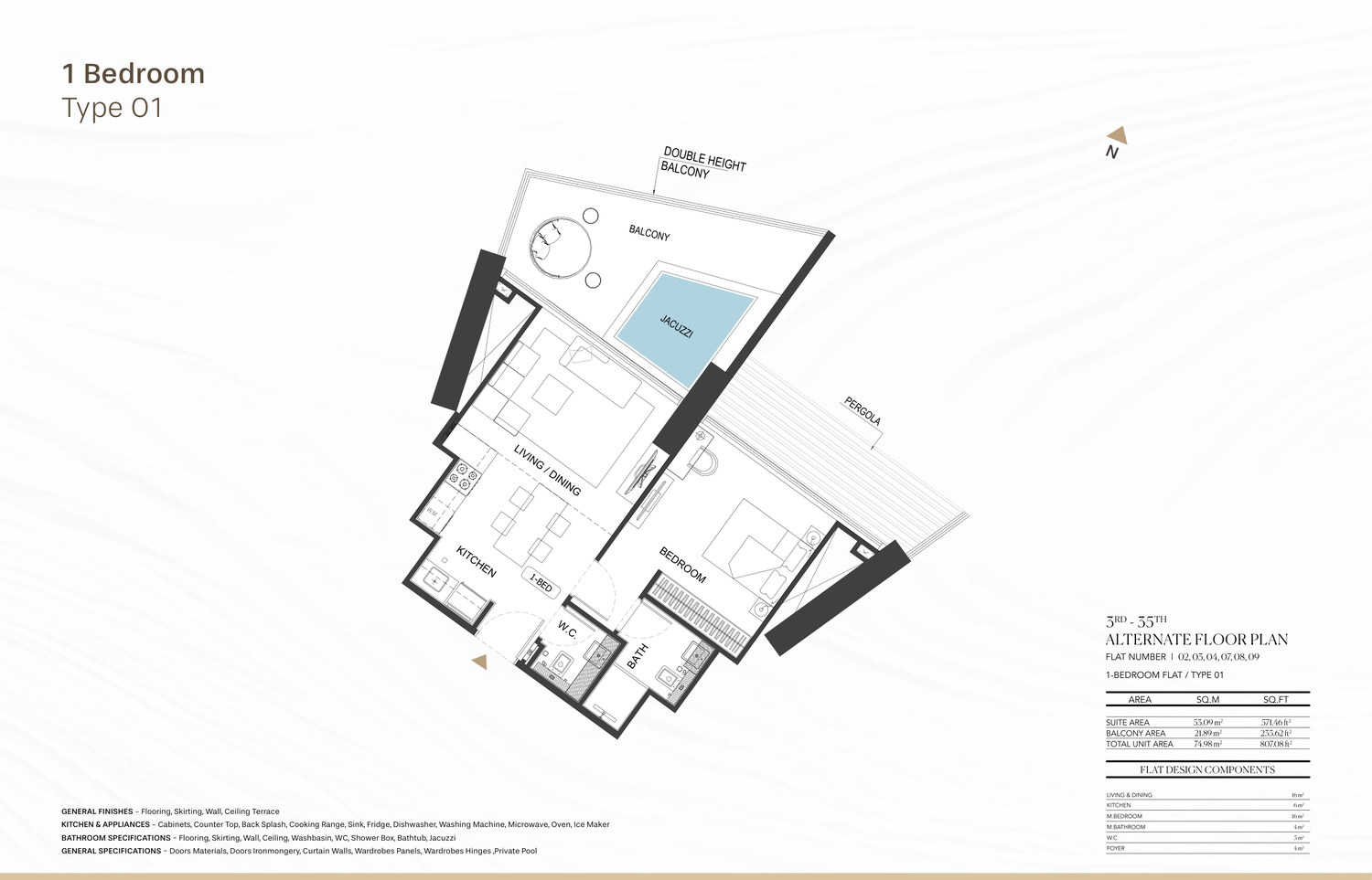 1 Bedroom · 807 sq ft