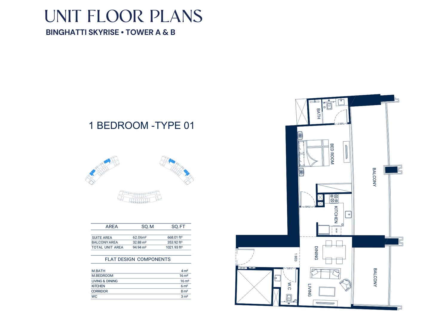 1 Bedroom · 1,022 sq ft