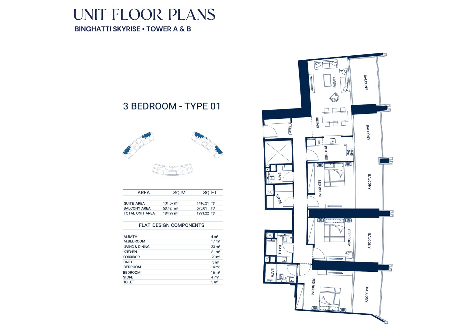 3 Bedroom · 1,991 sq ft