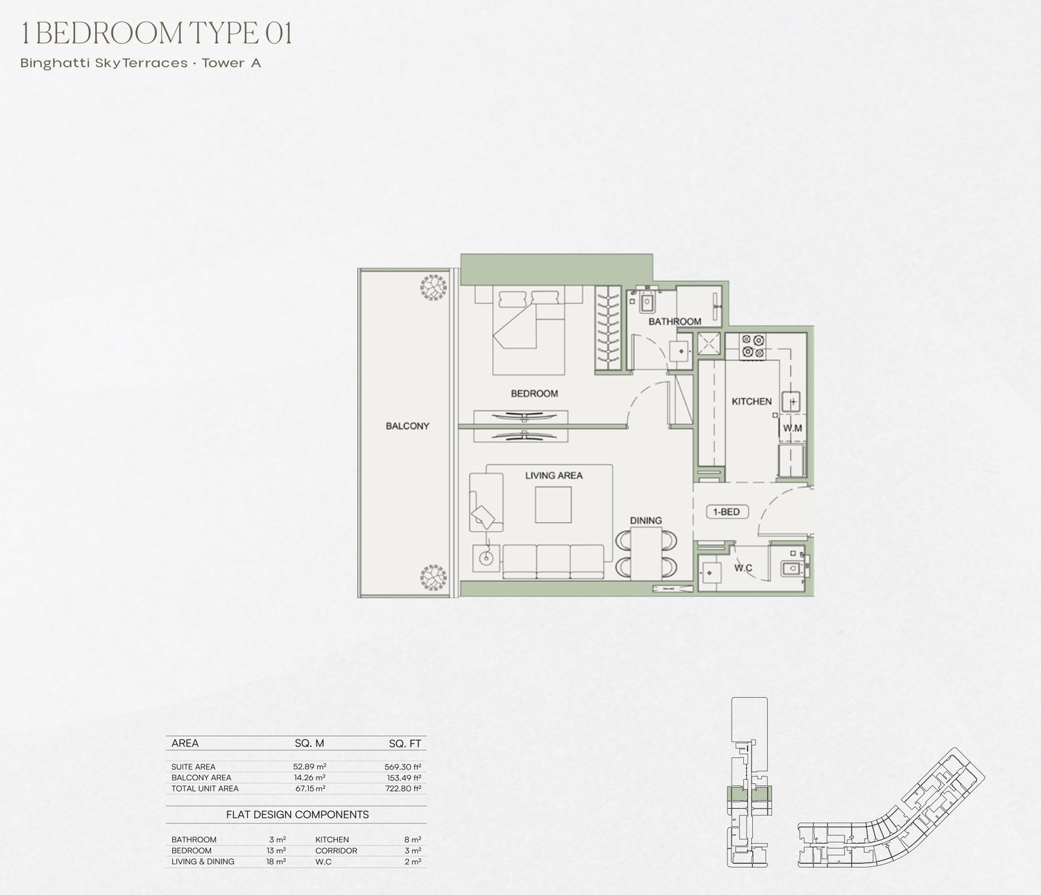 1 Bedroom · Type 01