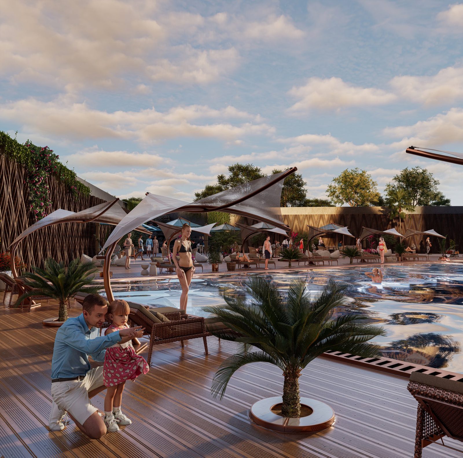 Rooftop terrace lounge