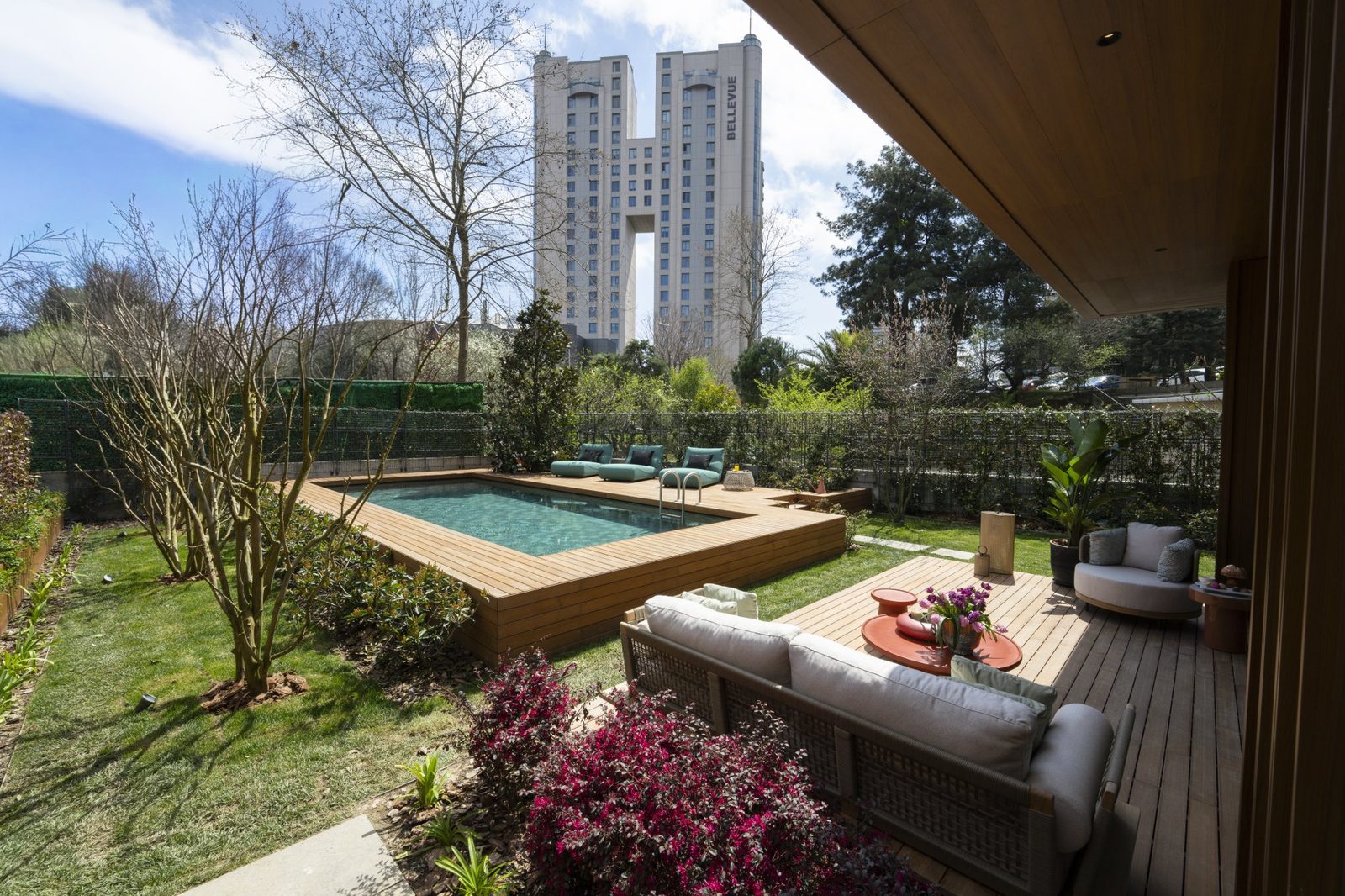 Terrace garden with city view