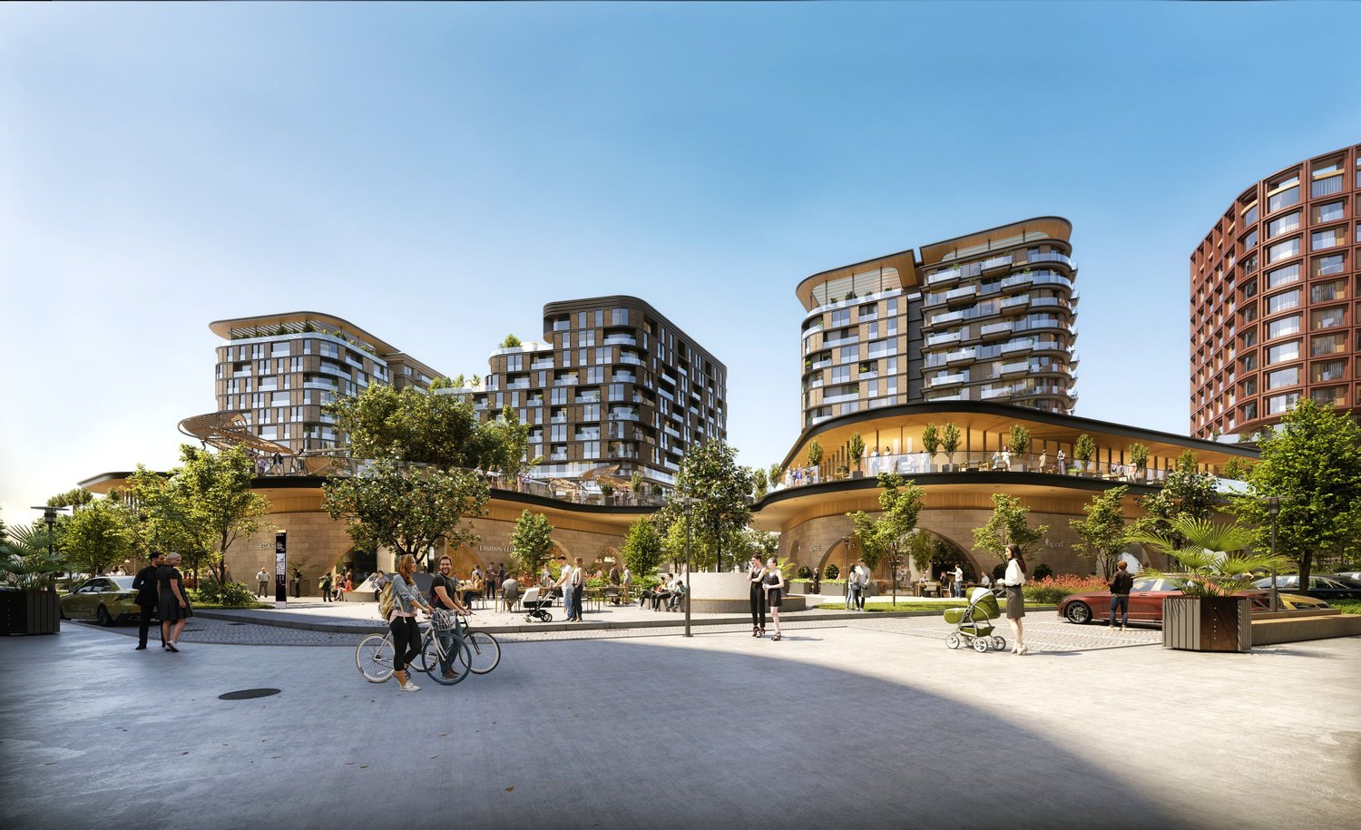 Car-free gardens between the blocks