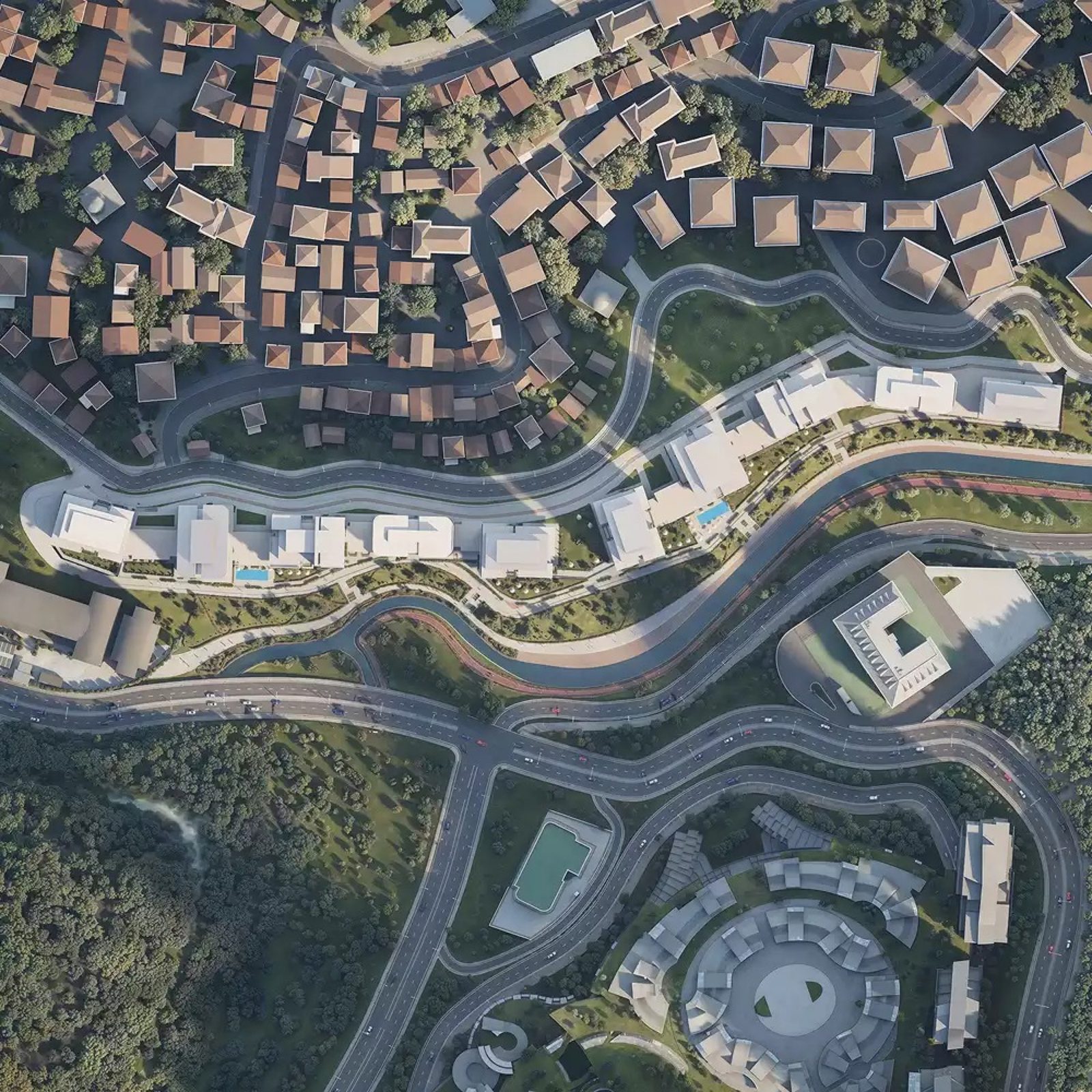 Aerial masterplan of RAMS Park House Maslak