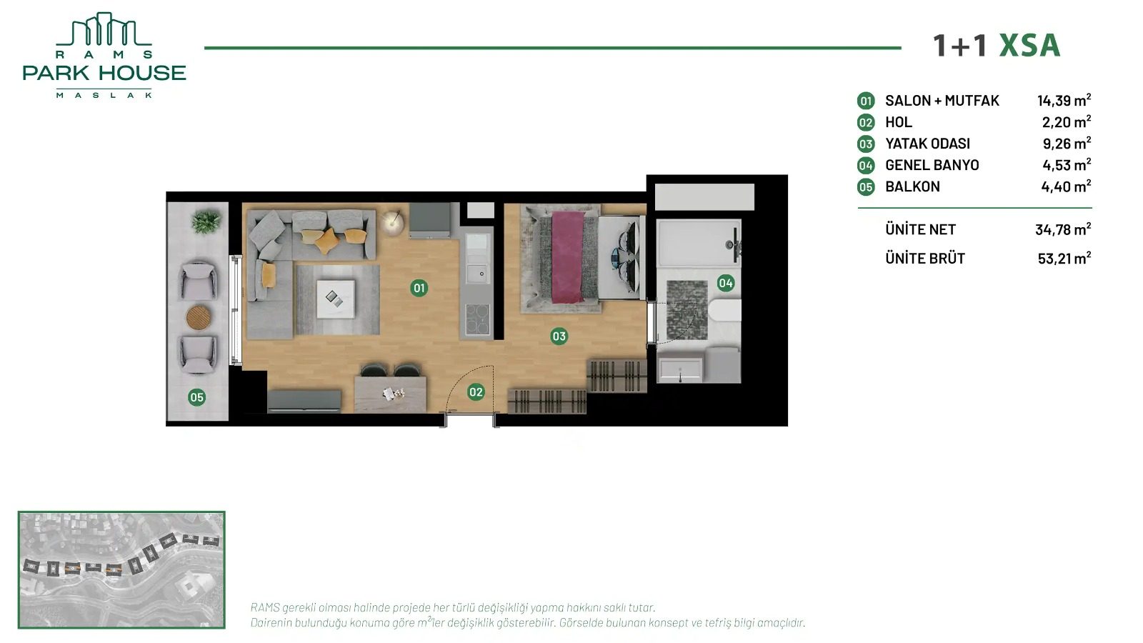 1+1 XSA floor plan