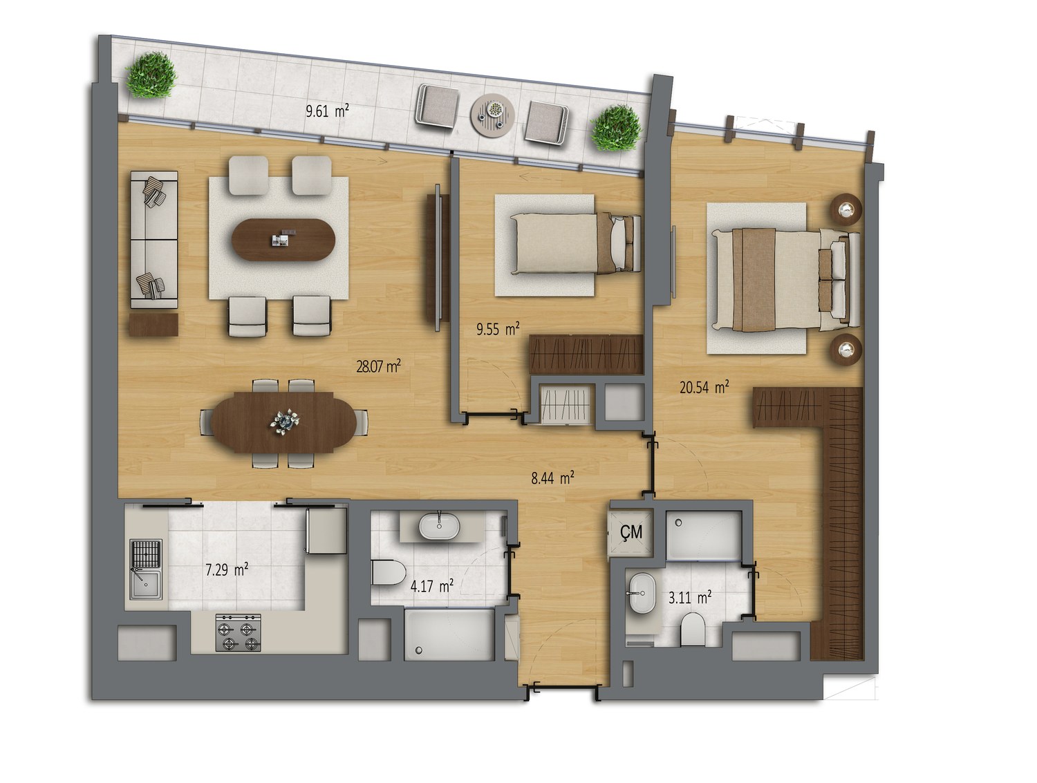 2+1 · 136 m²